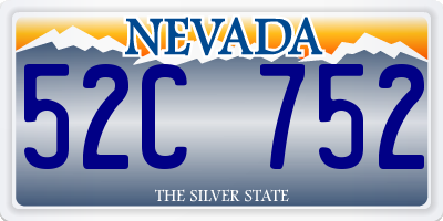 NV license plate 52C752