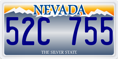 NV license plate 52C755