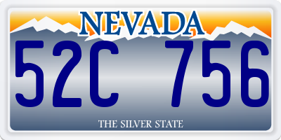 NV license plate 52C756