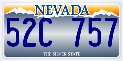 NV license plate 52C757