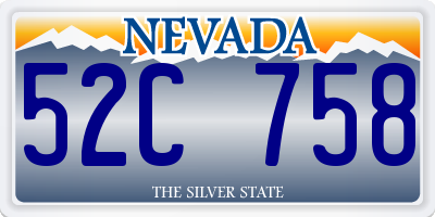 NV license plate 52C758