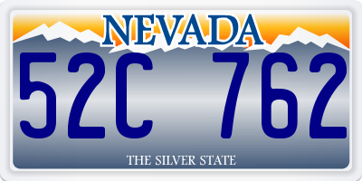 NV license plate 52C762