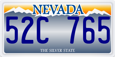 NV license plate 52C765