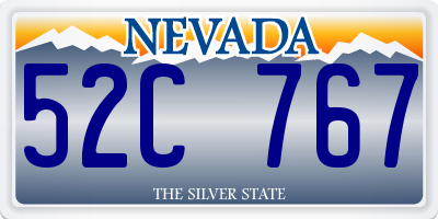 NV license plate 52C767