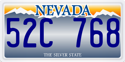 NV license plate 52C768