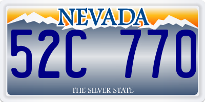 NV license plate 52C770