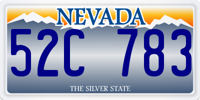 NV license plate 52C783