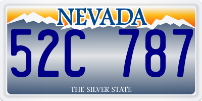 NV license plate 52C787