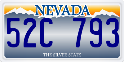 NV license plate 52C793