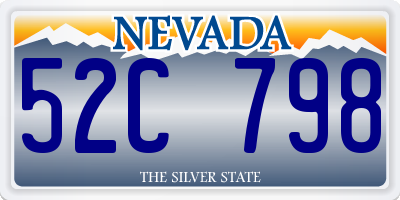 NV license plate 52C798