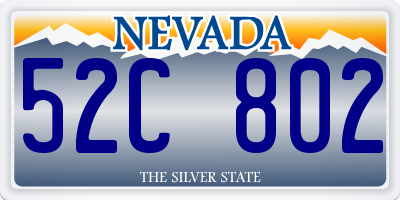 NV license plate 52C802