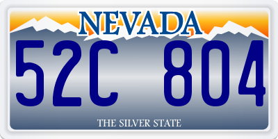 NV license plate 52C804