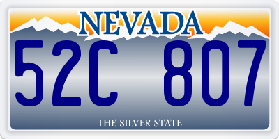 NV license plate 52C807