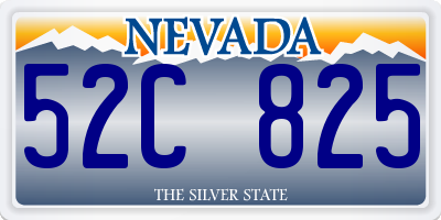 NV license plate 52C825