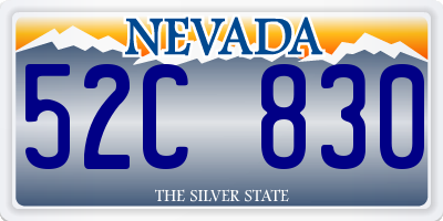 NV license plate 52C830