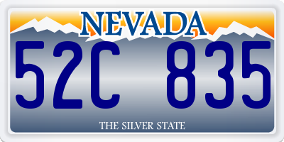 NV license plate 52C835