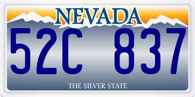 NV license plate 52C837