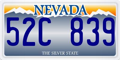 NV license plate 52C839