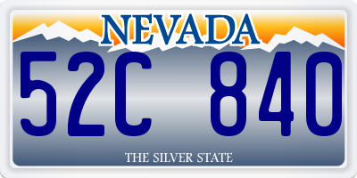 NV license plate 52C840