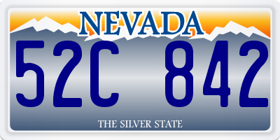 NV license plate 52C842