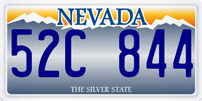 NV license plate 52C844