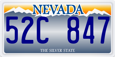 NV license plate 52C847