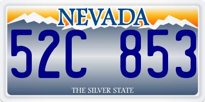 NV license plate 52C853
