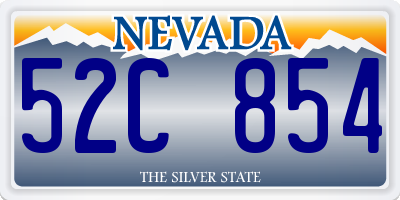 NV license plate 52C854
