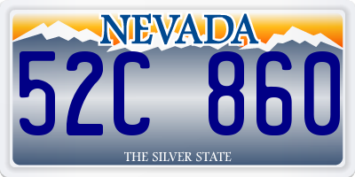 NV license plate 52C860