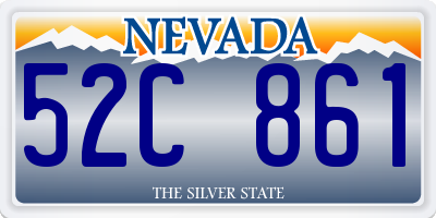 NV license plate 52C861
