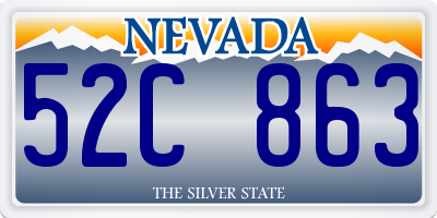 NV license plate 52C863