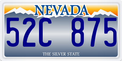 NV license plate 52C875