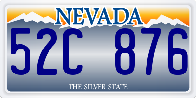 NV license plate 52C876