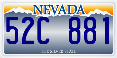 NV license plate 52C881