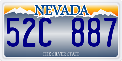 NV license plate 52C887