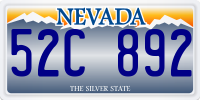 NV license plate 52C892