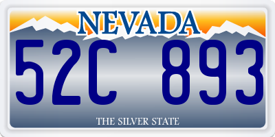 NV license plate 52C893