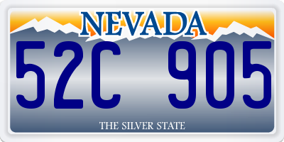 NV license plate 52C905