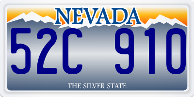 NV license plate 52C910
