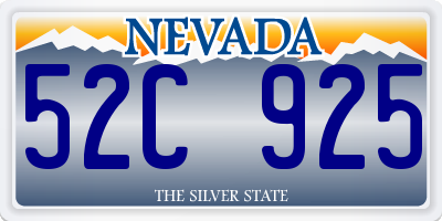 NV license plate 52C925