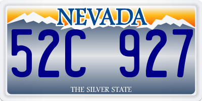 NV license plate 52C927