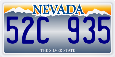 NV license plate 52C935