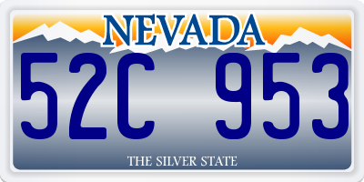 NV license plate 52C953