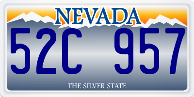 NV license plate 52C957