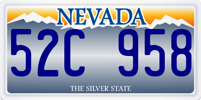 NV license plate 52C958