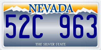NV license plate 52C963