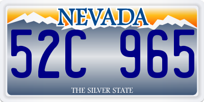 NV license plate 52C965