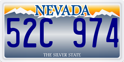 NV license plate 52C974