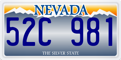 NV license plate 52C981