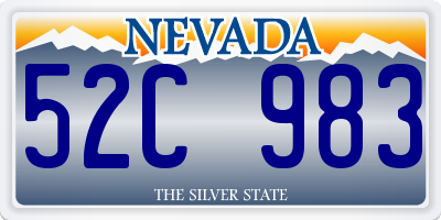 NV license plate 52C983